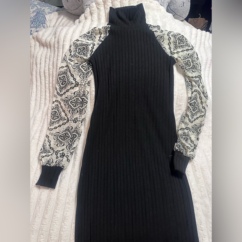 Elegant Black and Cream Dress